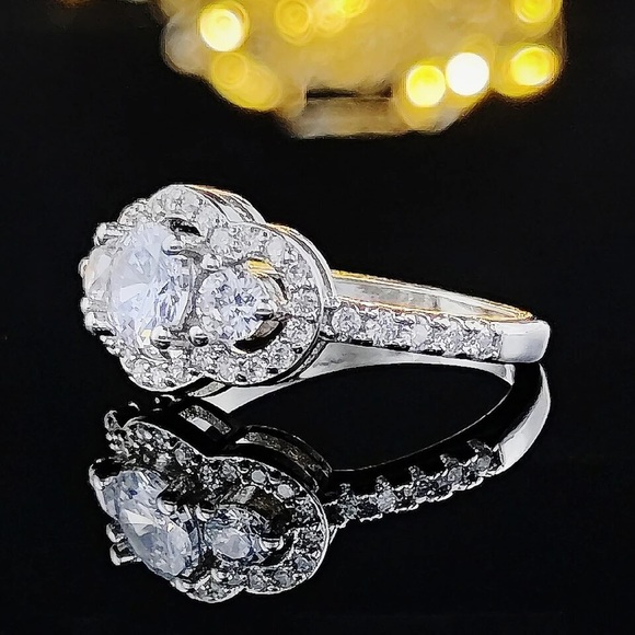 Charm-full Three Stones Engagement Ring - Picture 3 of 5